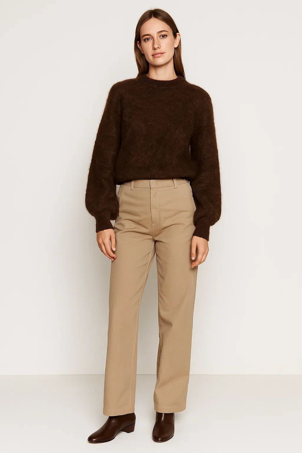 Wollmischung Crewneck Pullover | Weiches Strick | Relaxed Fit