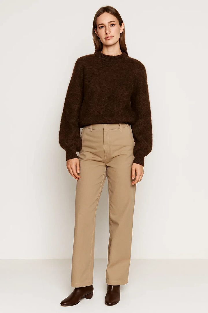 Wollmischung Crewneck Pullover | Weiches Strick | Relaxed Fit