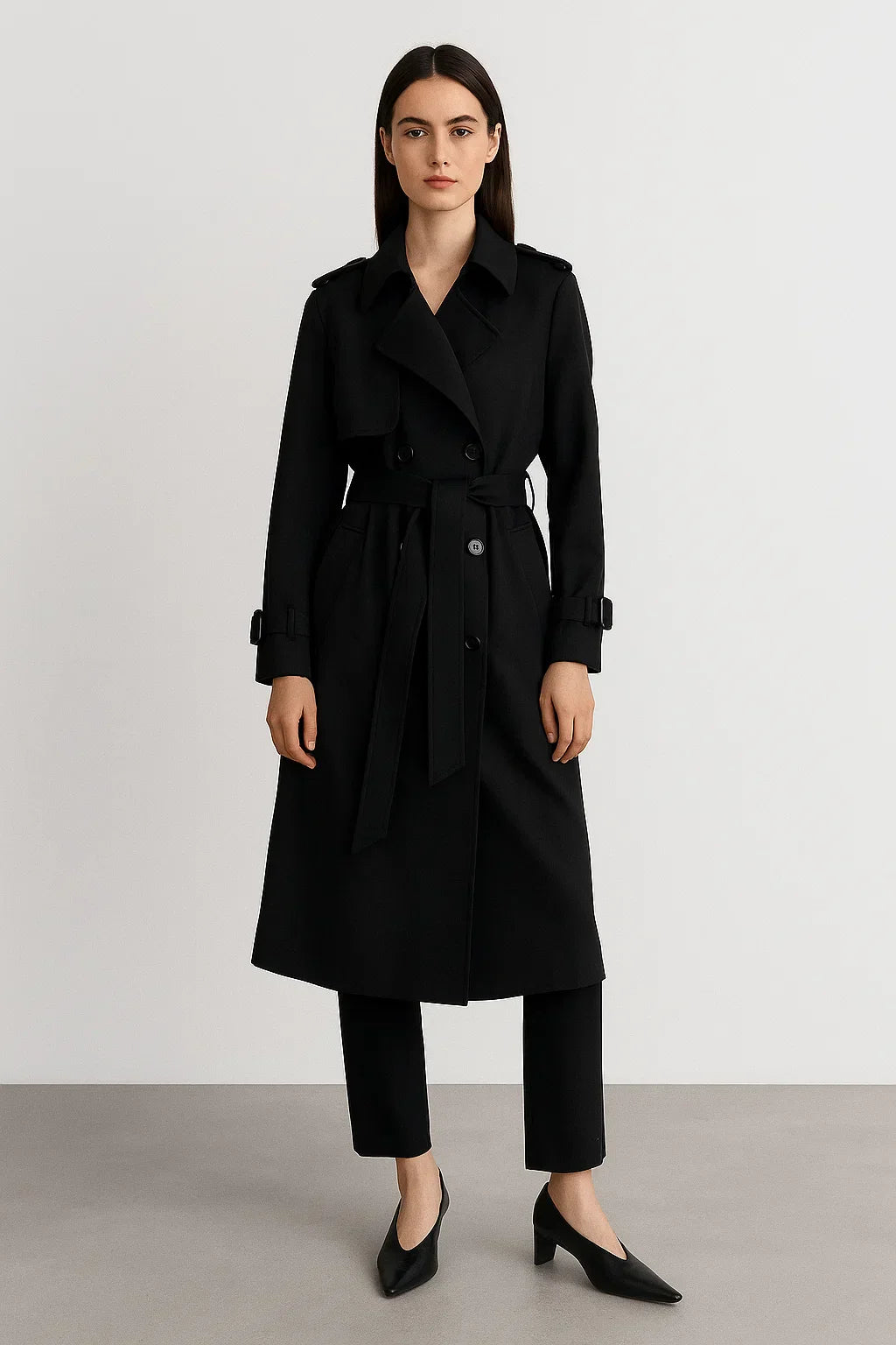 Long Trench Coat | Belted A-Line Silhouette | Klassisches Design für die Übergangszeit