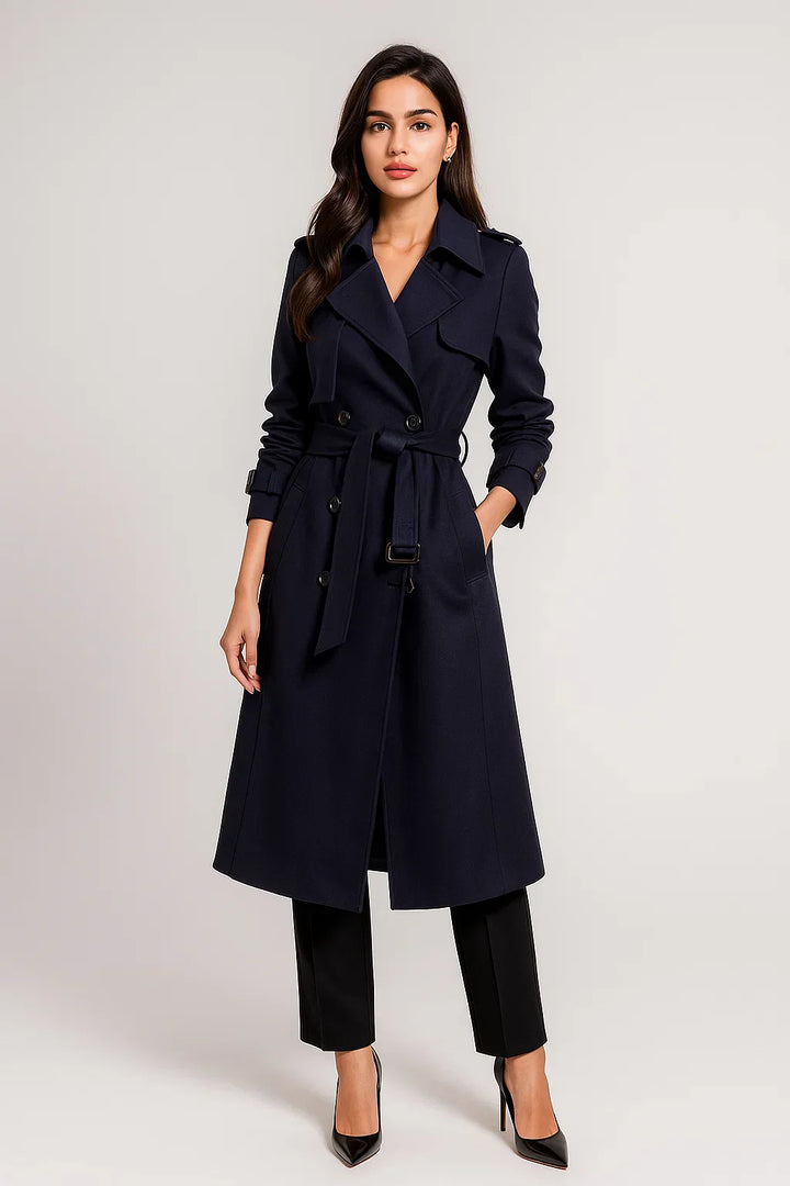 Long Trench Coat | Belted A-Line Silhouette | Klassisches Design für die Übergangszeit