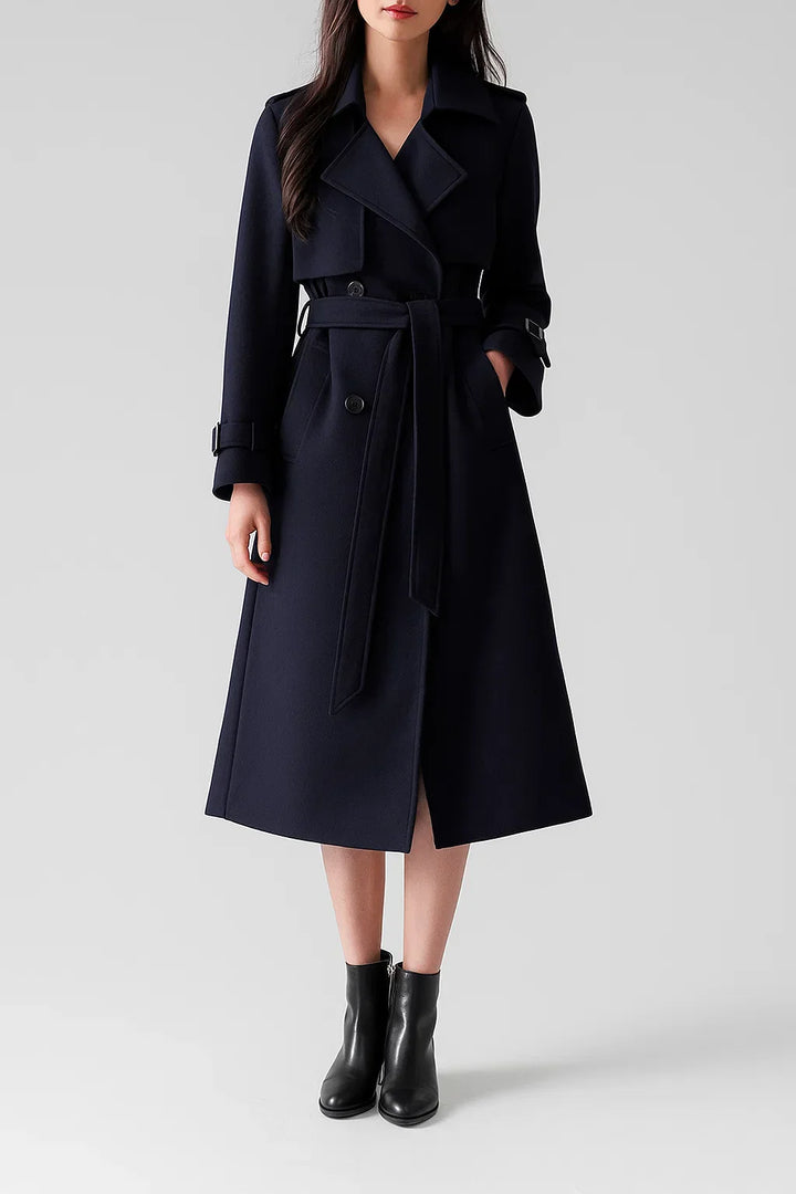 Long Trench Coat | Belted A-Line Silhouette | Klassisches Design für die Übergangszeit