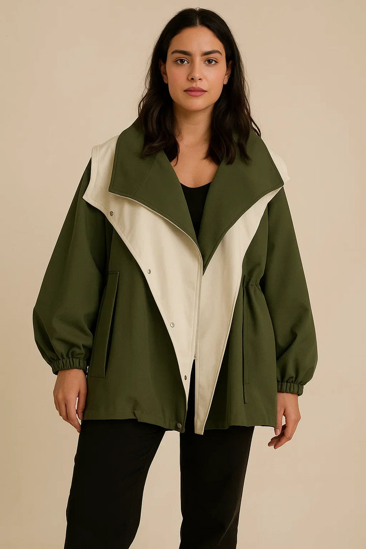 Zweifarbige Oversized Jacke | Modernes Kontrastdesign | Leichtes Layer