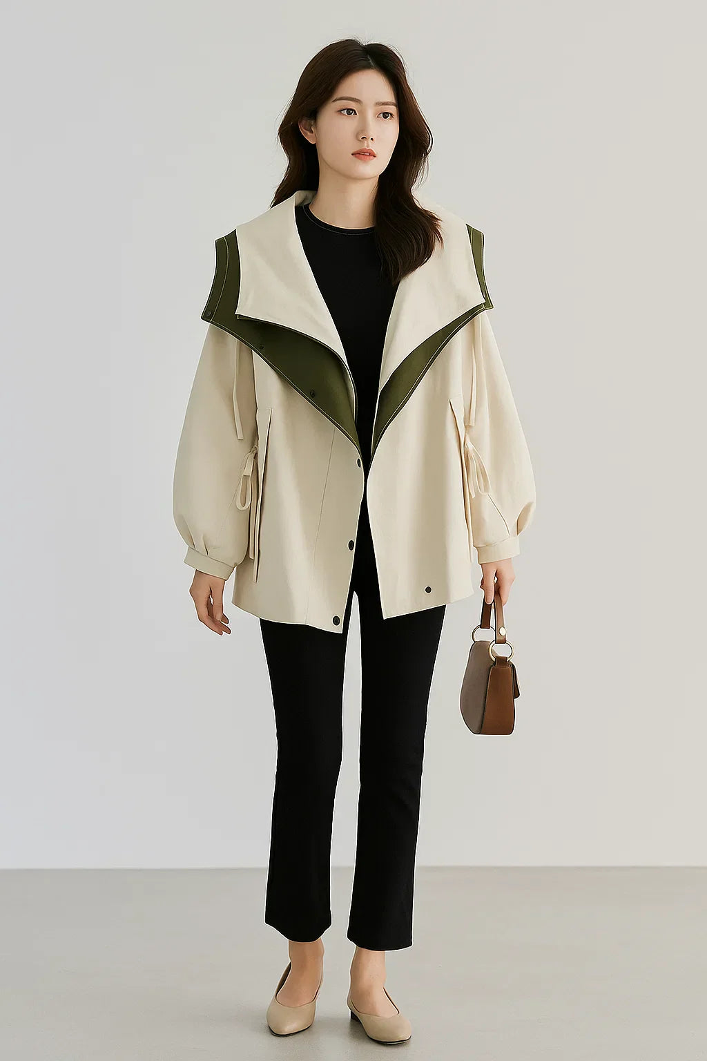 Zweifarbige Oversized Jacke | Modernes Kontrastdesign | Leichtes Layer