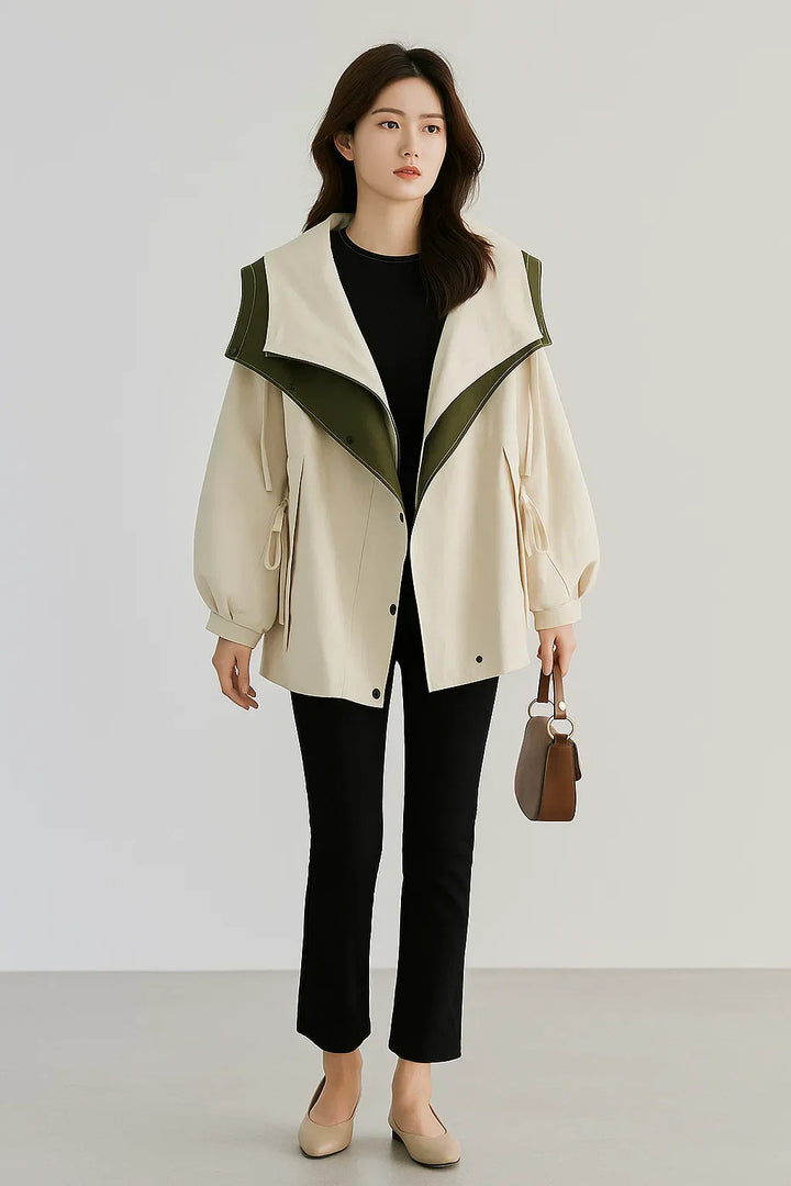 Zweifarbige Oversized Jacke | Modernes Kontrastdesign | Leichtes Layer