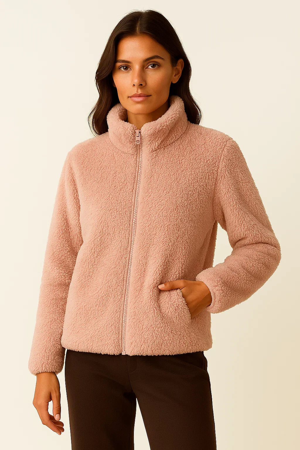 Fleece Zip Jacke | Weiches Polar Strick | Regulärer Schnitt