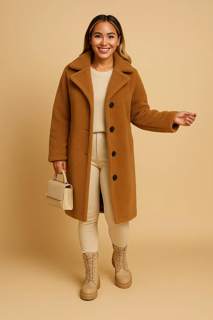 Teddy Coat | Beige | Lang