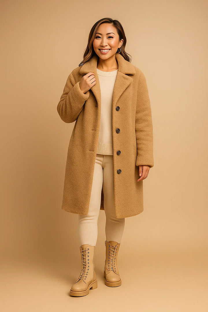 Teddy Coat | Beige | Lang