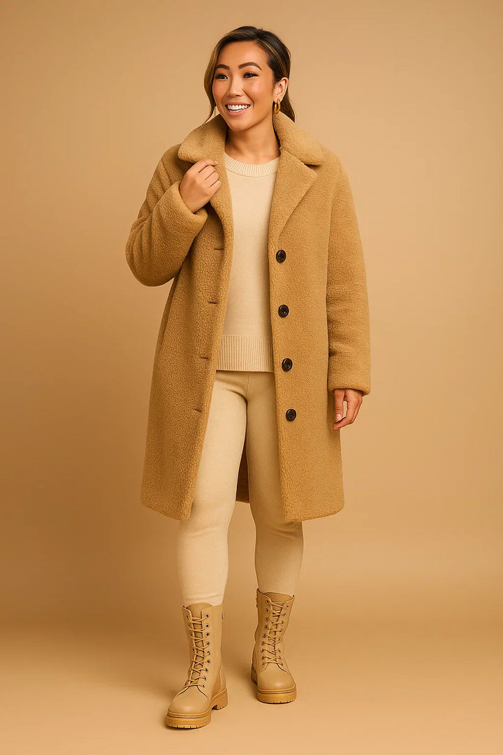 Teddy Coat | Beige | Lang