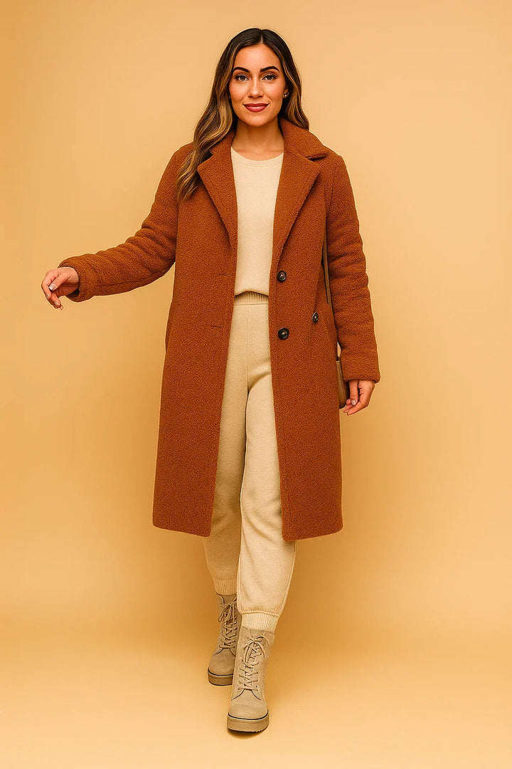 Teddy Coat | Beige | Lang