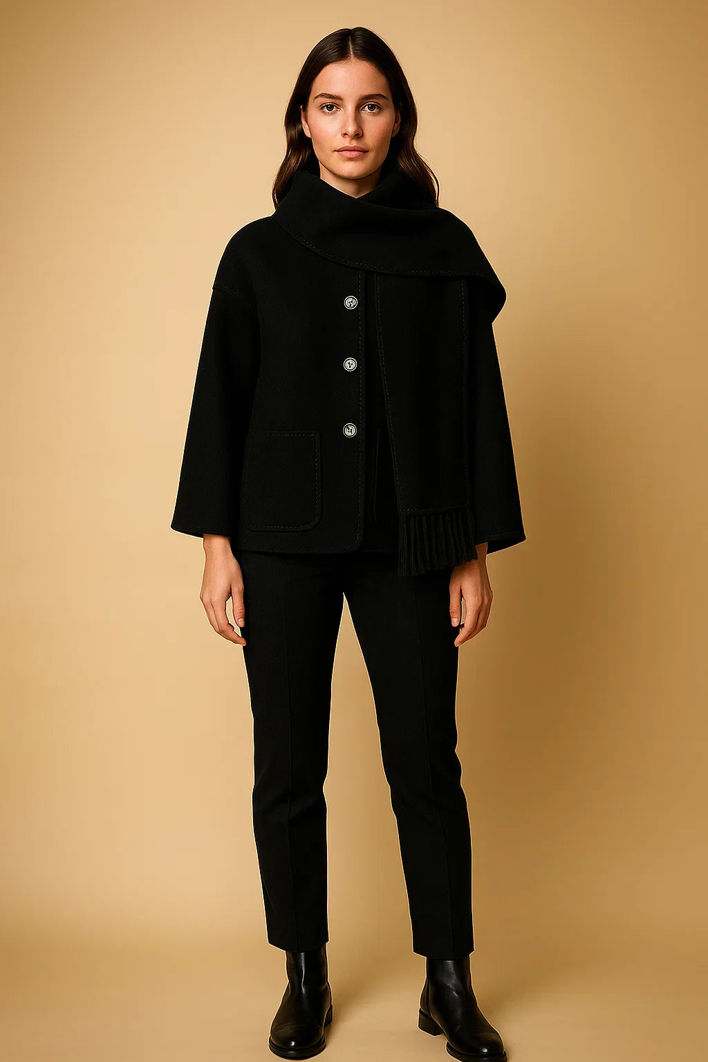 Fringe Detail Coat | Relaxed Fit