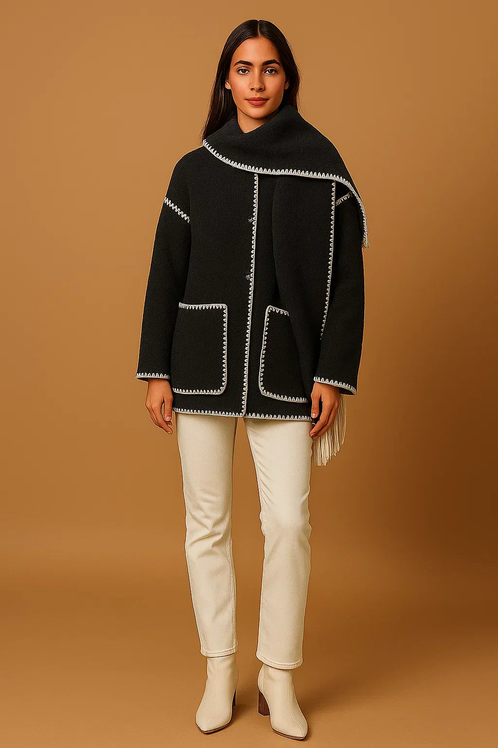 Fringe Detail Coat | Relaxed Fit