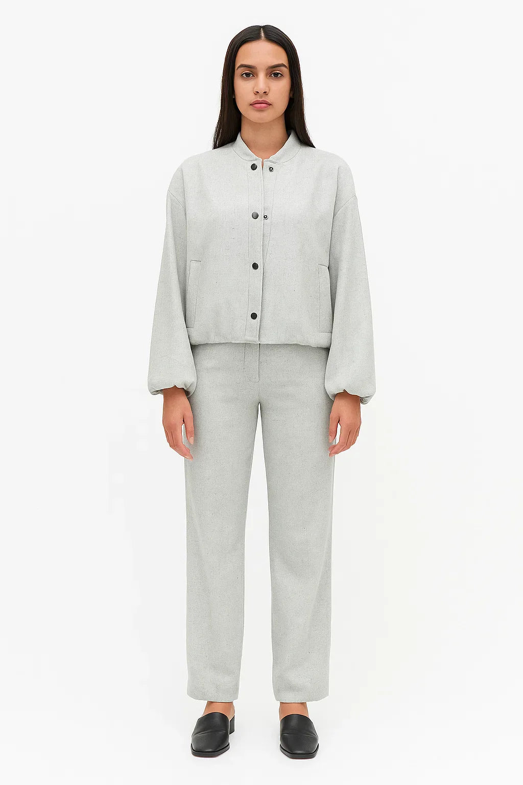 Bomberjacke mit Knopf | Stehkragen | Lockere Passform