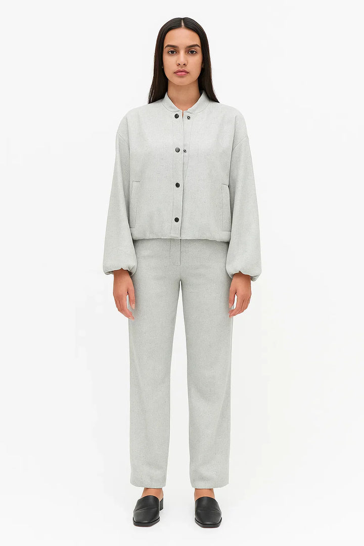 Bomberjacke mit Knopf | Stehkragen | Lockere Passform