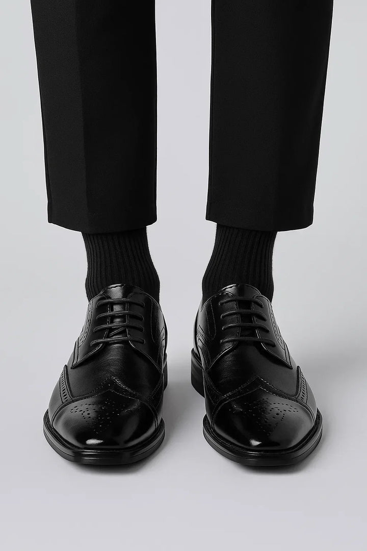 Brogue Oxford Schuhe | Poliertes PU Leder | Grundlinie Kollektion