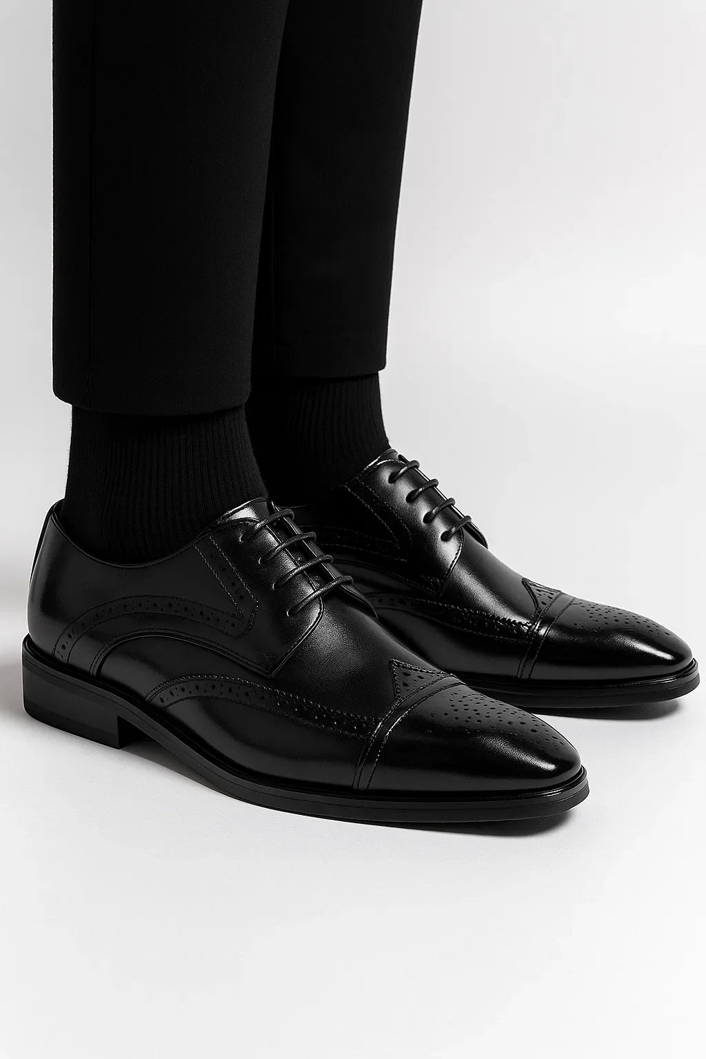 Brogue Oxford Schuhe | Poliertes PU Leder | Grundlinie Kollektion