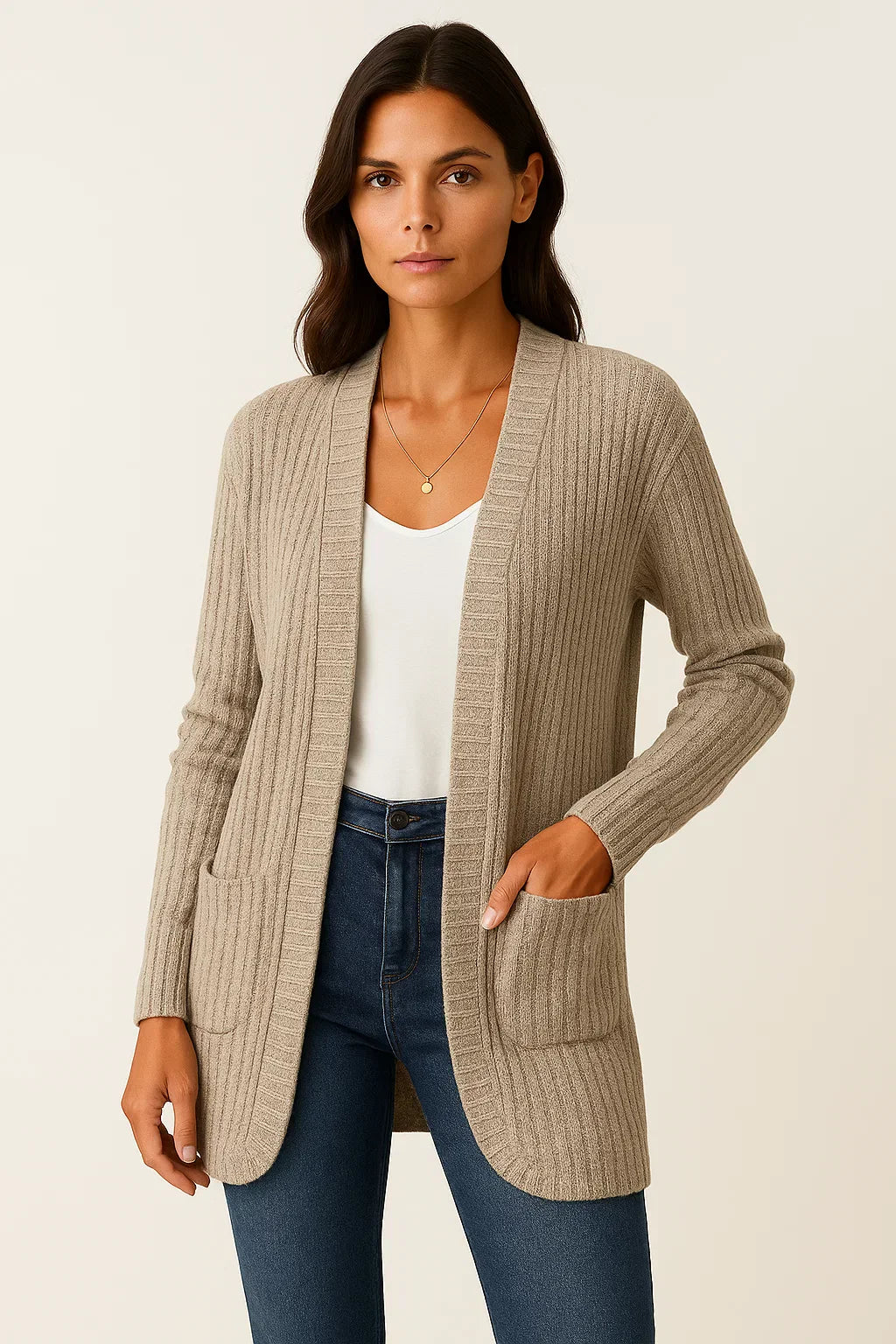 Strickjacke | Offene Vorderseite | Weicher Lässiger Schnitt