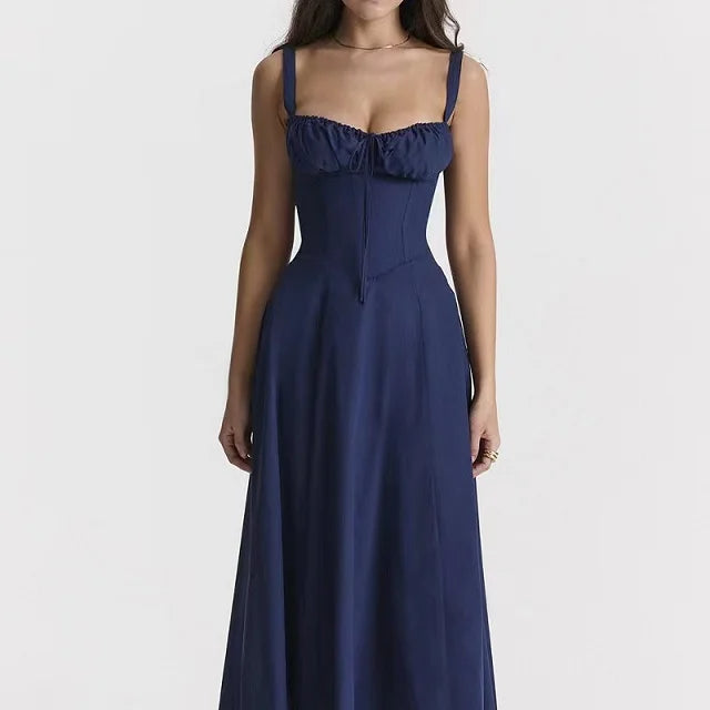 Kleid Lichtglanz Floral Corset Midi | Sweetheart Ausschnitt, Schlitzrock, Spaghetti-Träger