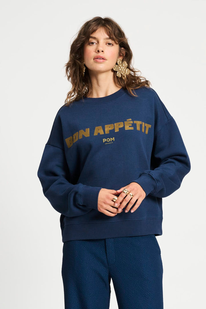 Cotton Sweatshirt | Bon Appétit Print | Relaxed Fit