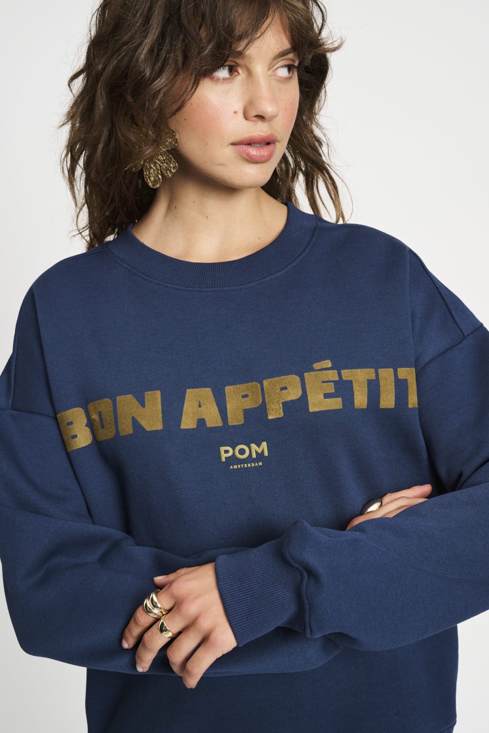 Cotton Sweatshirt | Bon Appétit Print | Relaxed Fit