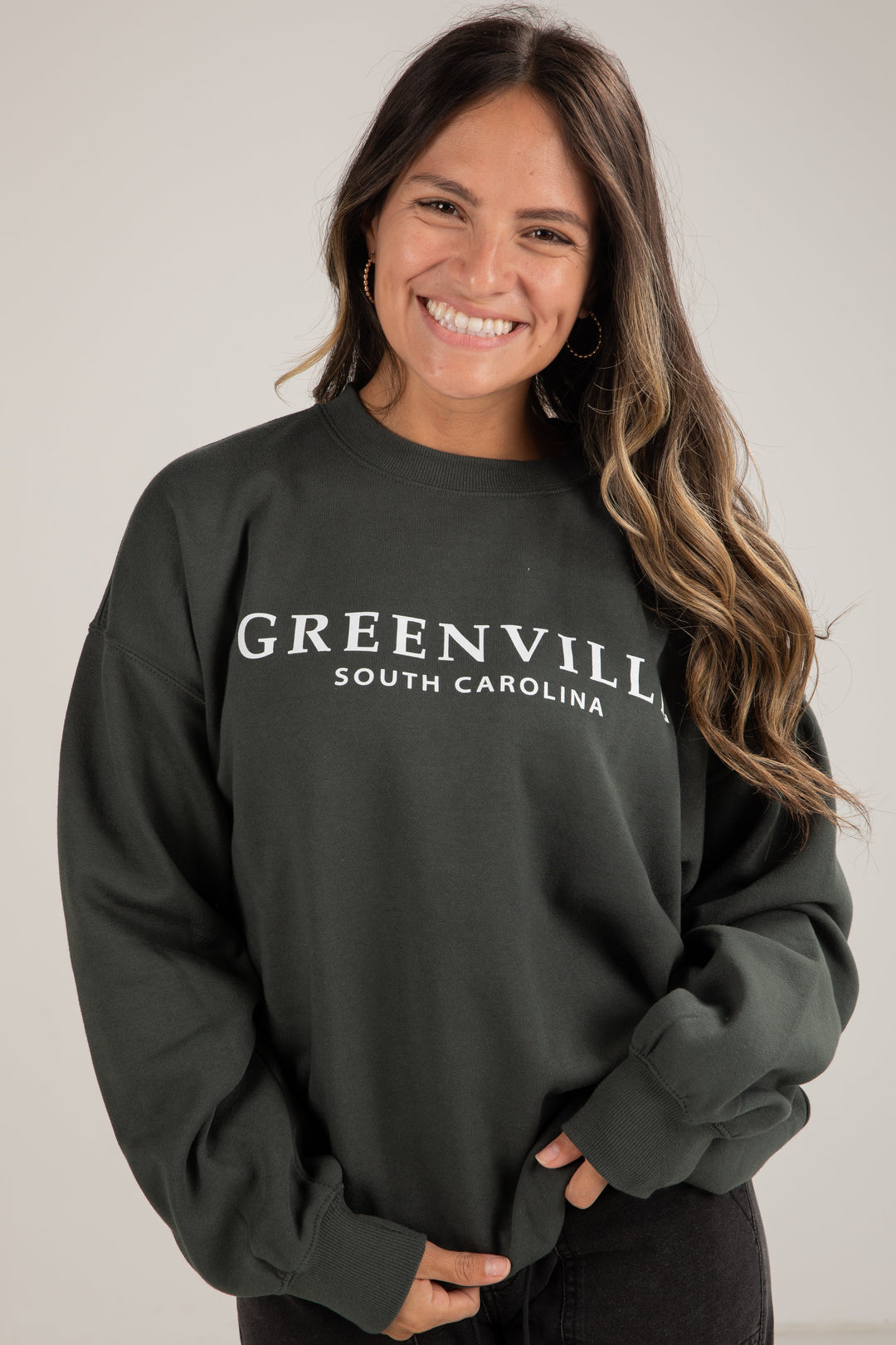 Cotton Sweatshirt | Greenville South Carolina Print | Relaxed Fit