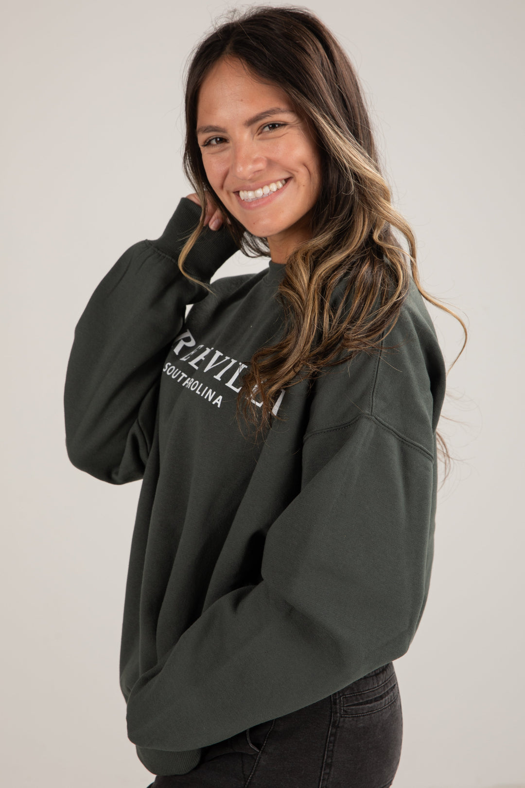 Cotton Sweatshirt | Greenville South Carolina Print | Relaxed Fit