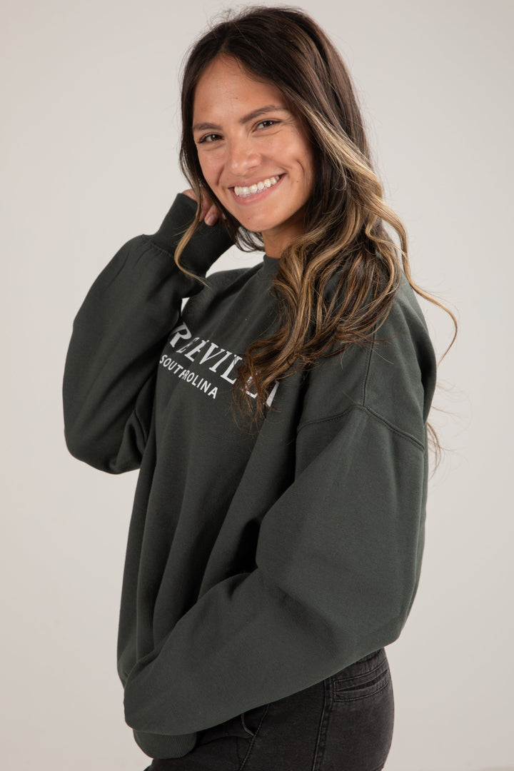Cotton Sweatshirt | Greenville South Carolina Print | Relaxed Fit